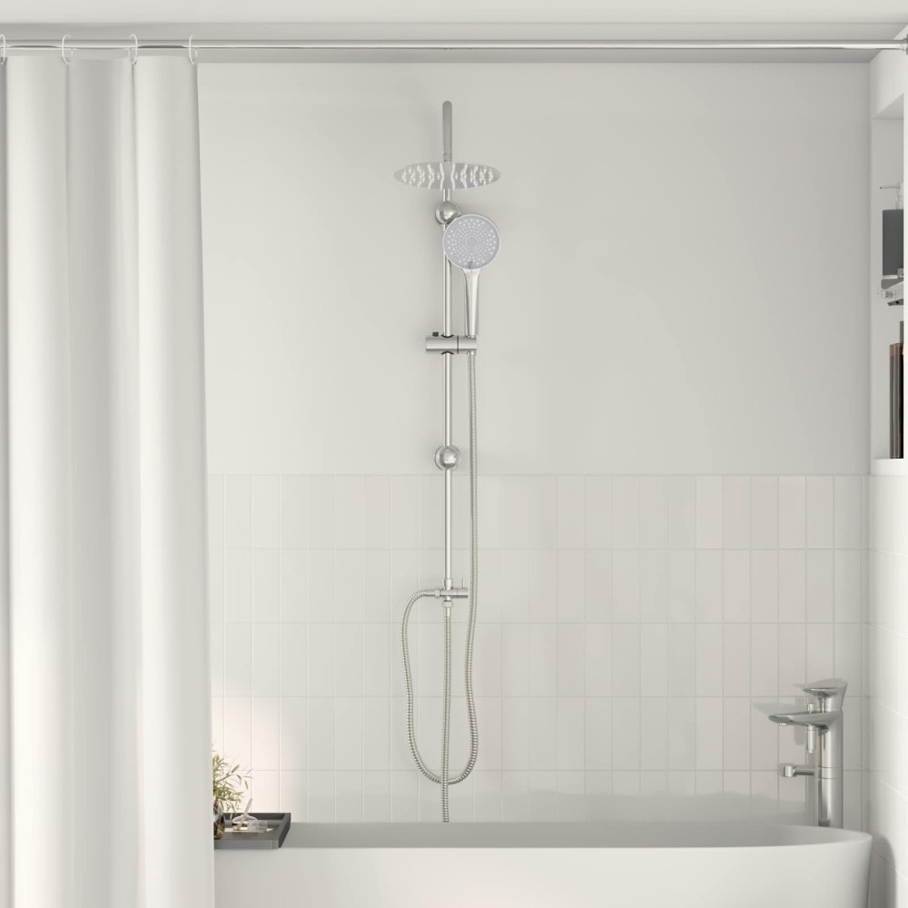 vidaXL Σύστημα Ντους Ασημί 47 x 20 x 95 εκ. Ανοξείδωτο ατσάλι