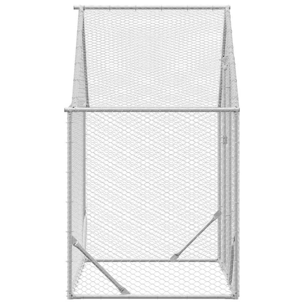 vidaXL Κλουβί για κότες Ασημί 170 x 100 x 177 εκ Επικαλυμμένος Χάλυβας