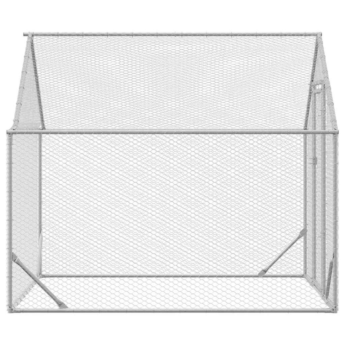vidaXL Κλουβί για κότες Ασημί 200 x 170 x 177 εκ Επικαλυμμένος Χάλυβας