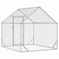 vidaXL Κλουβί για κότες Ασημί 200 x 170 x 177 εκ Επικαλυμμένος Χάλυβας