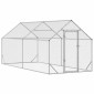 vidaXL Κλουβί για κότες Ασημί 400 x 170 x 177 εκ Επικαλυμμένος Χάλυβας