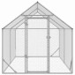 vidaXL Κλουβί για κότες Ασημί 400 x 170 x 177 εκ Επικαλυμμένος Χάλυβας