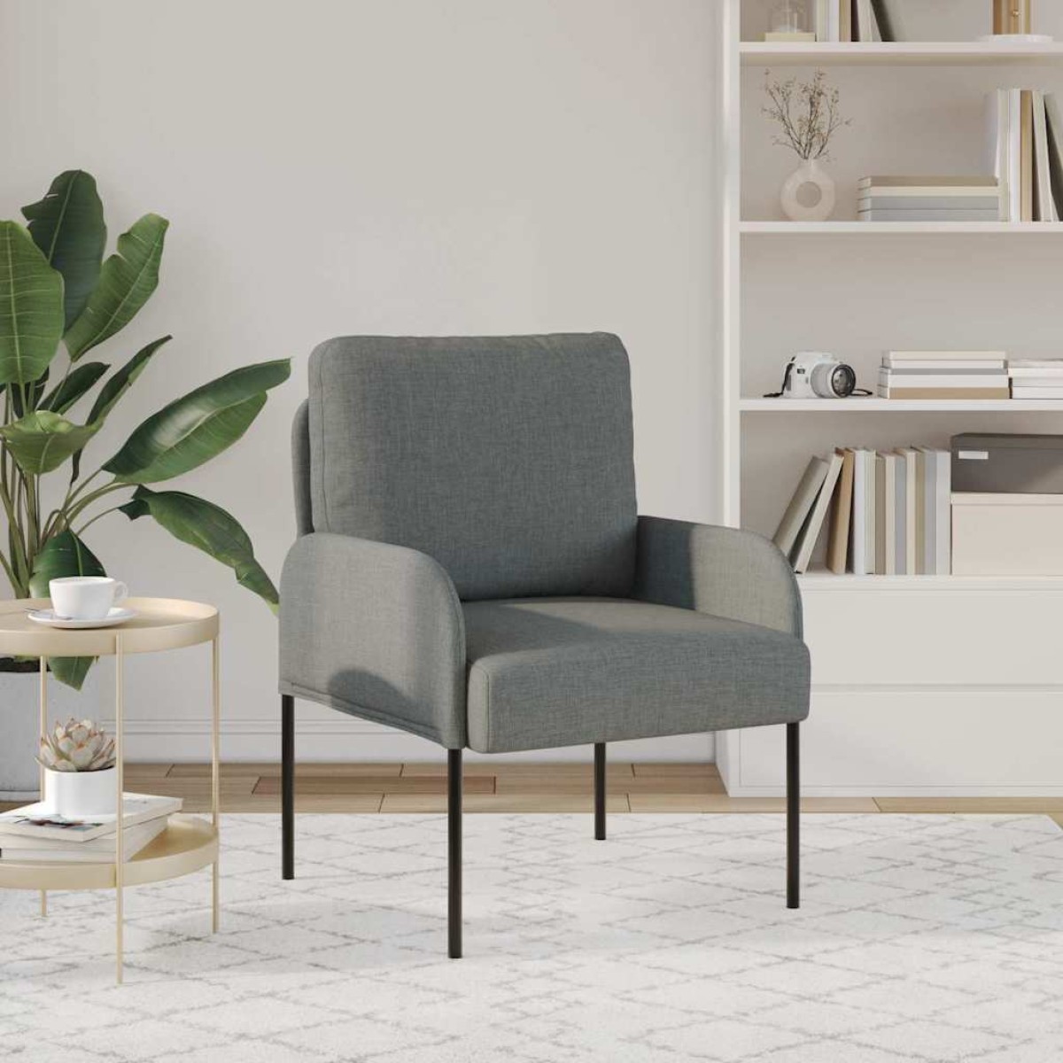 vidaXL Καναπέδες με μαξιλάρι 55cm Σκούρο Γκρι Κόντρα πλακέ