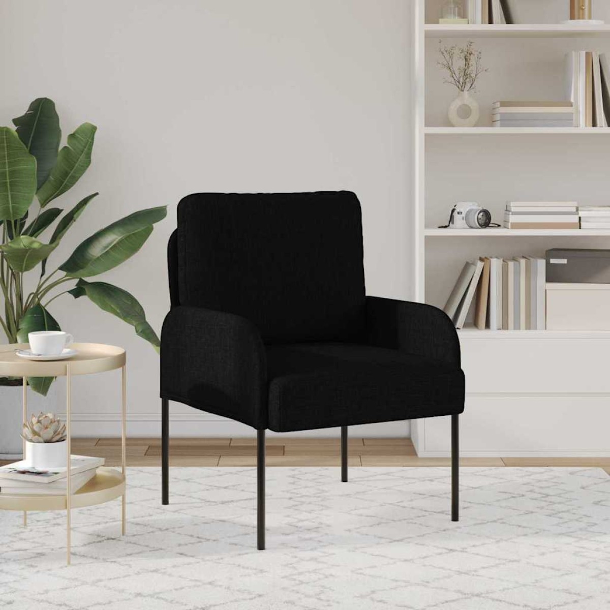 vidaXL Καναπέδες με μαξιλάρι 55cm Μαύρο Κόντρα πλακέ