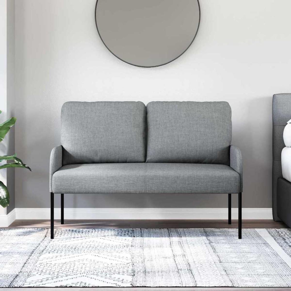 vidaXL Καναπέδες με μαξιλάρι 110cm Ανοιχτό γκρι Κόντρα πλακέ