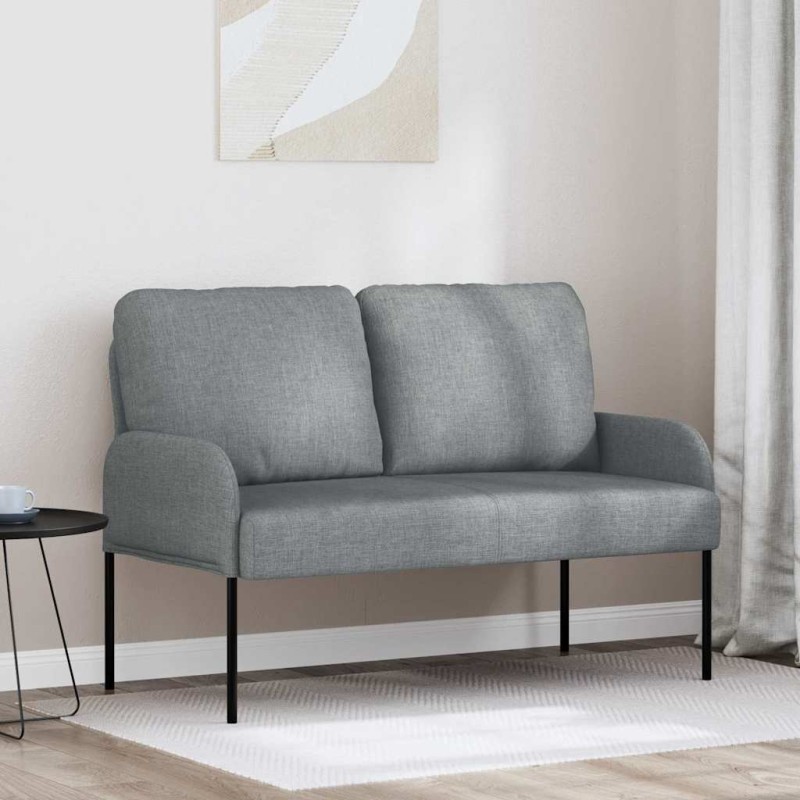 vidaXL Καναπέδες με μαξιλάρι 110cm Ανοιχτό γκρι Κόντρα πλακέ