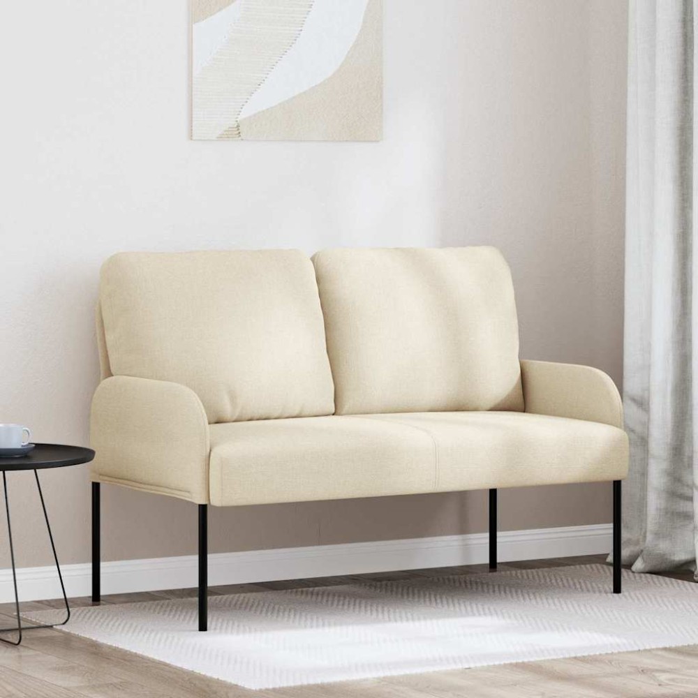 vidaXL Καναπέδες με μαξιλάρι 110cm Κρεμ Κόντρα πλακέ