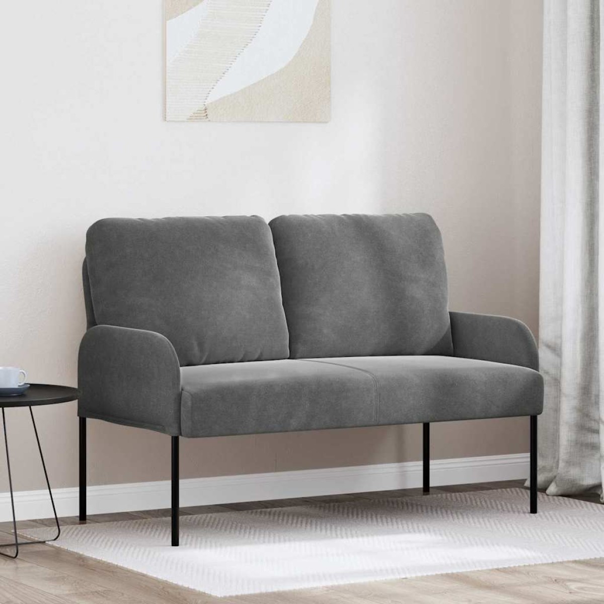 vidaXL Καναπέδες με μαξιλάρι 110cm Σκούρο Γκρι Κόντρα πλακέ