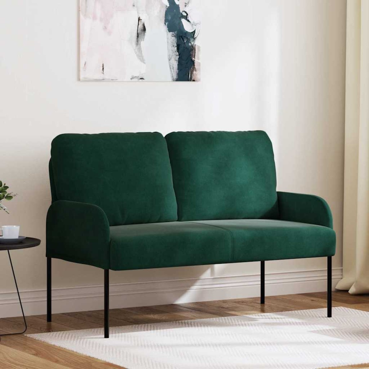 vidaXL Καναπέδες με μαξιλάρι 110cm Σκούρο Πράσινο Κόντρα πλακέ