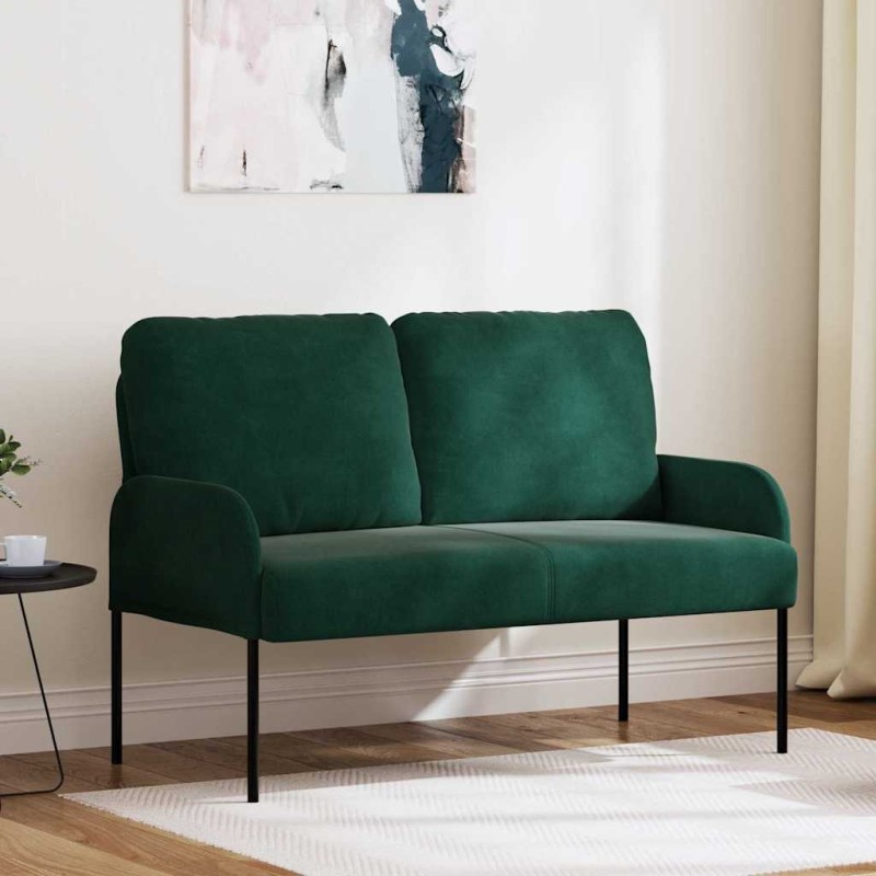 vidaXL Καναπέδες με μαξιλάρι 110cm Σκούρο Πράσινο Κόντρα πλακέ