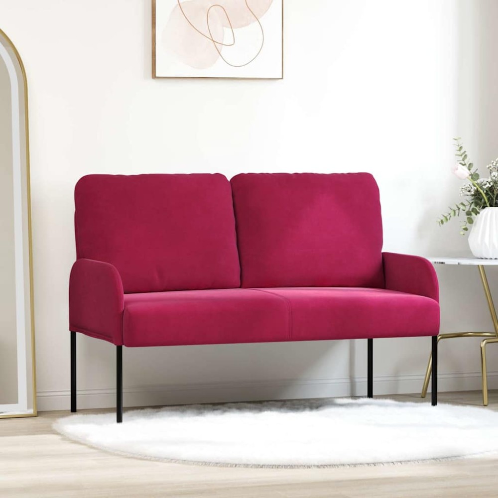 vidaXL Καναπέδες με μαξιλάρι 110cm Κόκκινο Κόντρα πλακέ