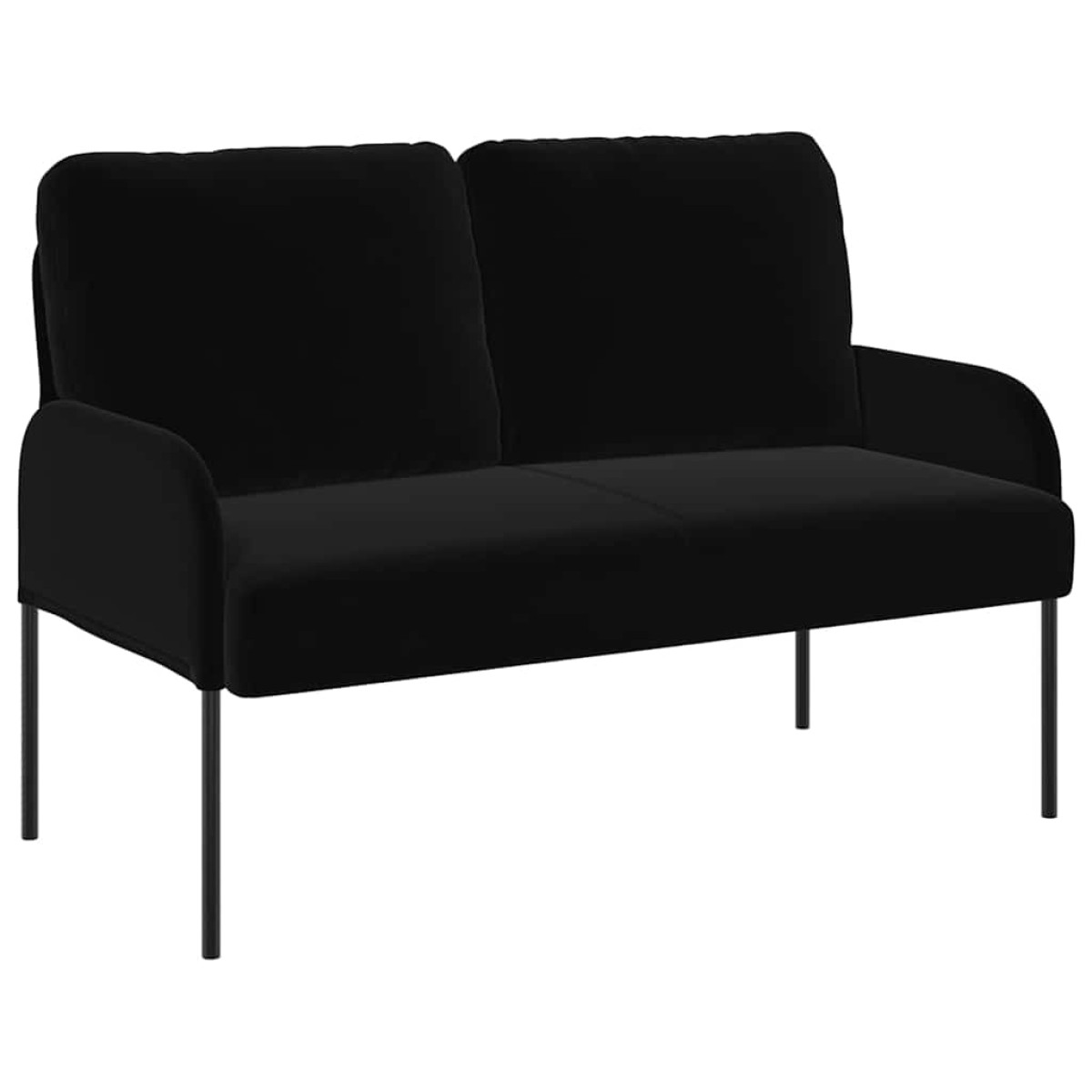 vidaXL Καναπέδες με μαξιλάρι 110cm Μαύρο Κόντρα πλακέ