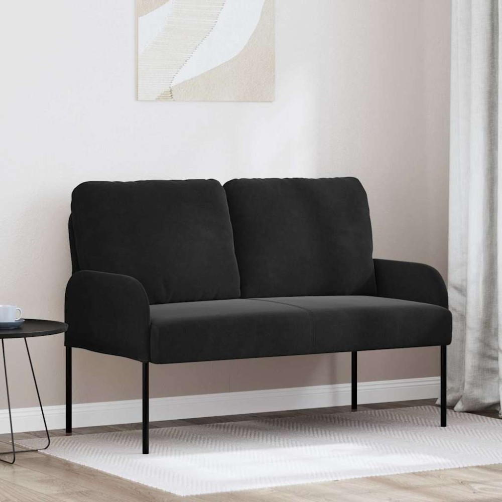 vidaXL Καναπέδες με μαξιλάρι 110cm Μαύρο Κόντρα πλακέ