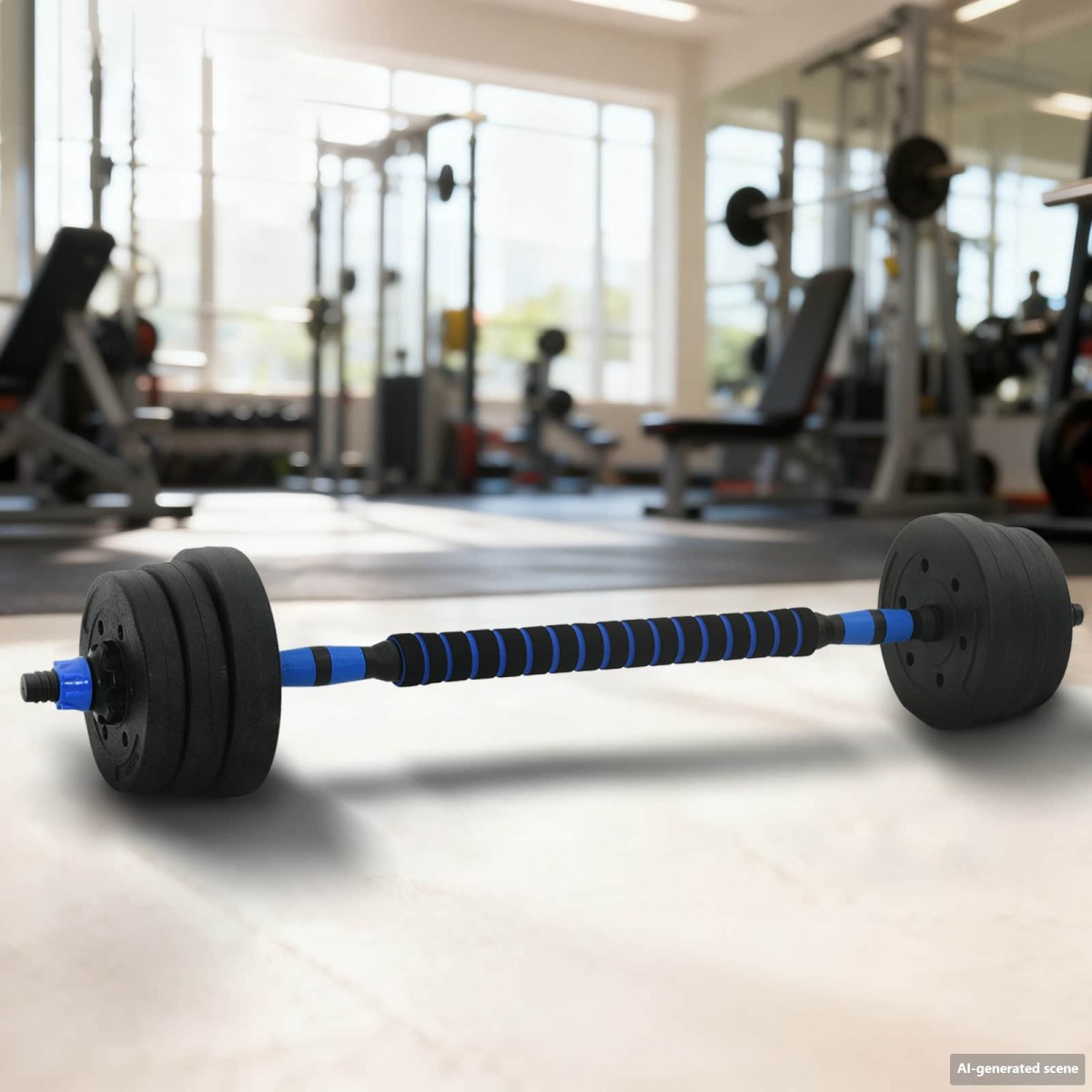 vidaXL Σετ Αλτήρων & Μπάρας 2 σε 1 20 κιλά Μαύρο και μπλε