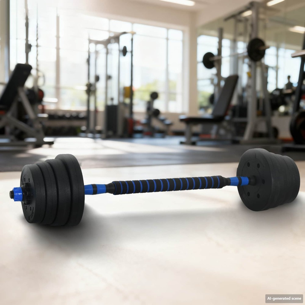 vidaXL Σετ Αλτήρων & Μπάρας 2 σε 1 30 κιλά Μαύρο και μπλε