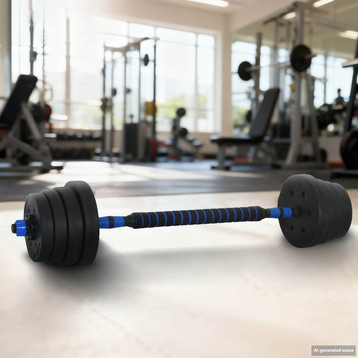 vidaXL Σετ Αλτήρων & Μπάρας 2 σε 1 30 κιλά Μαύρο και μπλε