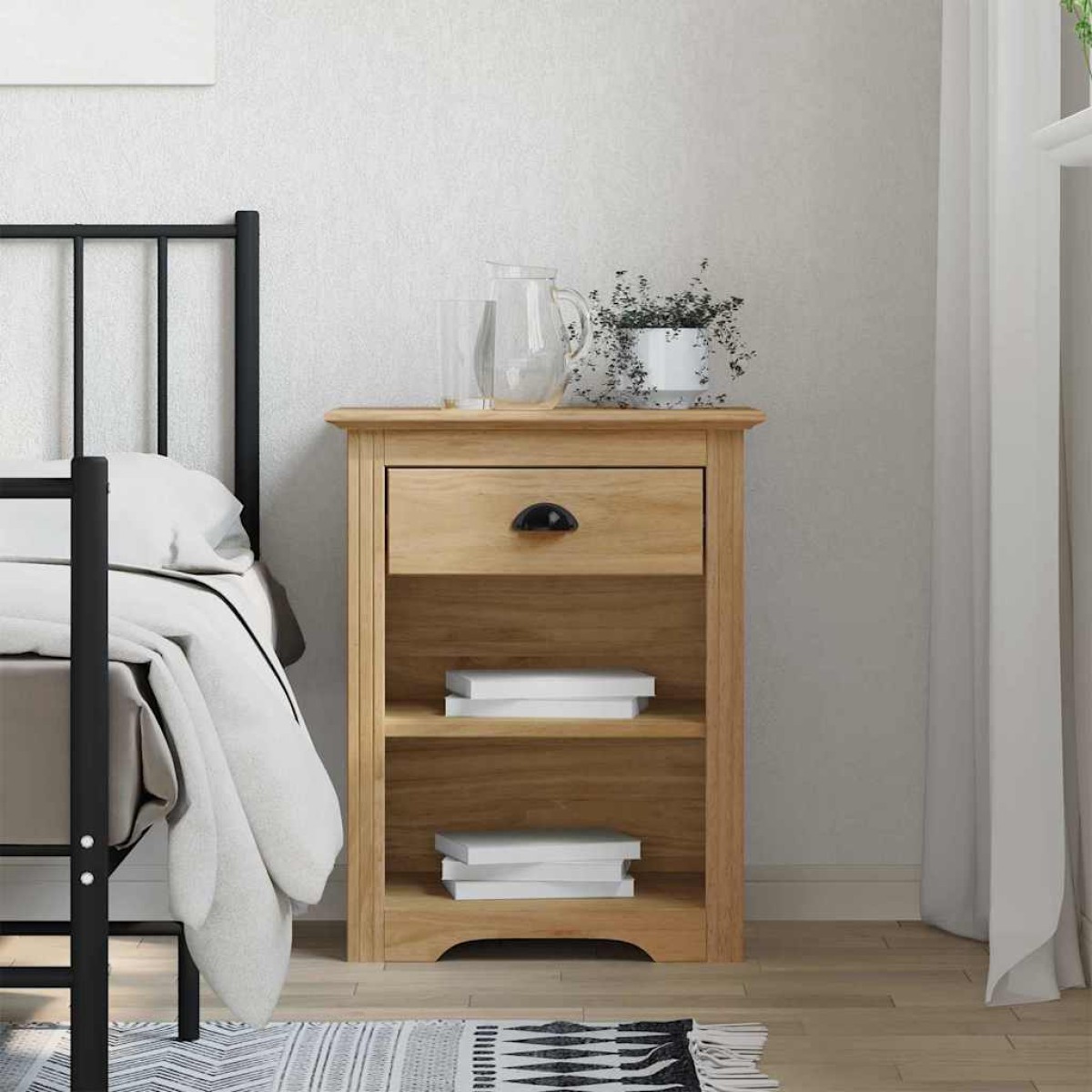vidaXL Κομοδίνο BODO Μέλι Καφέ 53 x 38,5 x 67 εκ Επεξεργασμένο Ξύλο