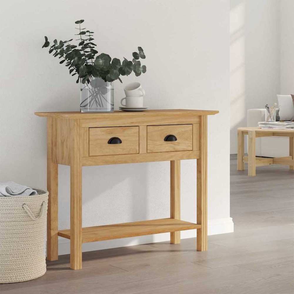 vidaXL Τραπέζι κονσόλας BODO Μέλι Καφέ 91 x 34.7 x 74 εκ.