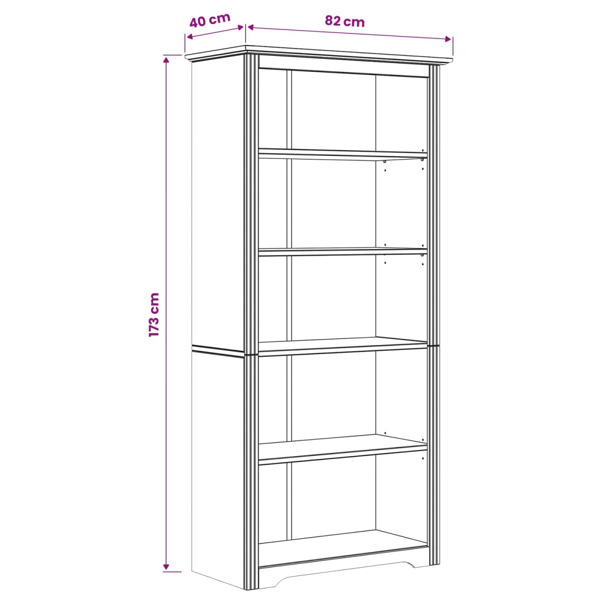 vidaXL Βιβλιοθήκη BODO 5 επίπεδα 82 x 40 x 173 εκ. Επεξεργασμένο Ξύλο