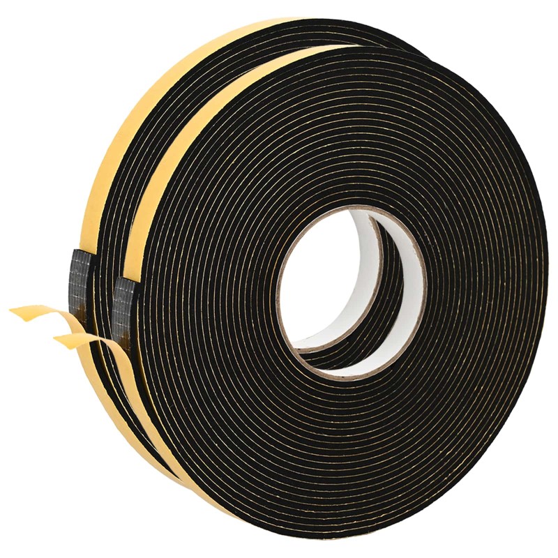 vidaXL Αυτοκόλλητη ταινία αφρού 2 τμχ. Μαύρο 15mm x 10m Χ foam CR