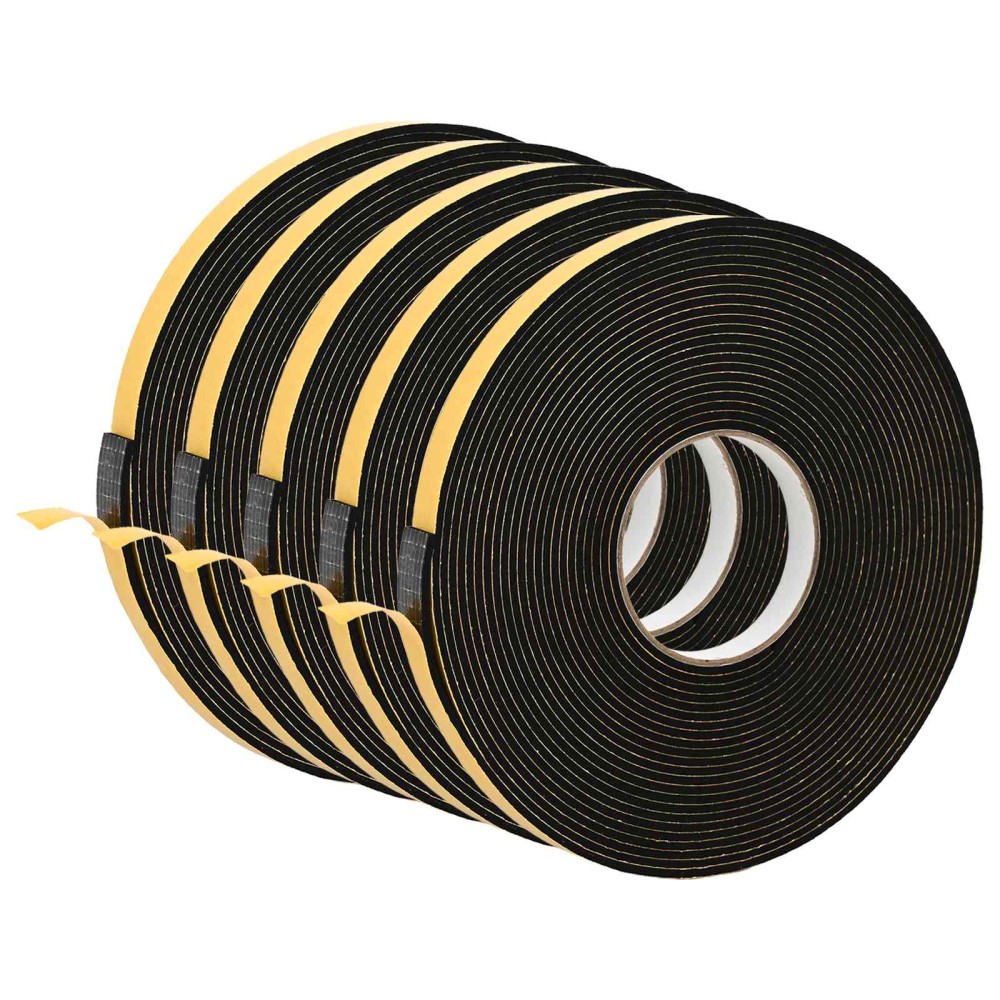 vidaXL Αυτοκόλλητη ταινία αφρού 5 τμχ. Μαύρο 15mm x 10m Χ foam CR