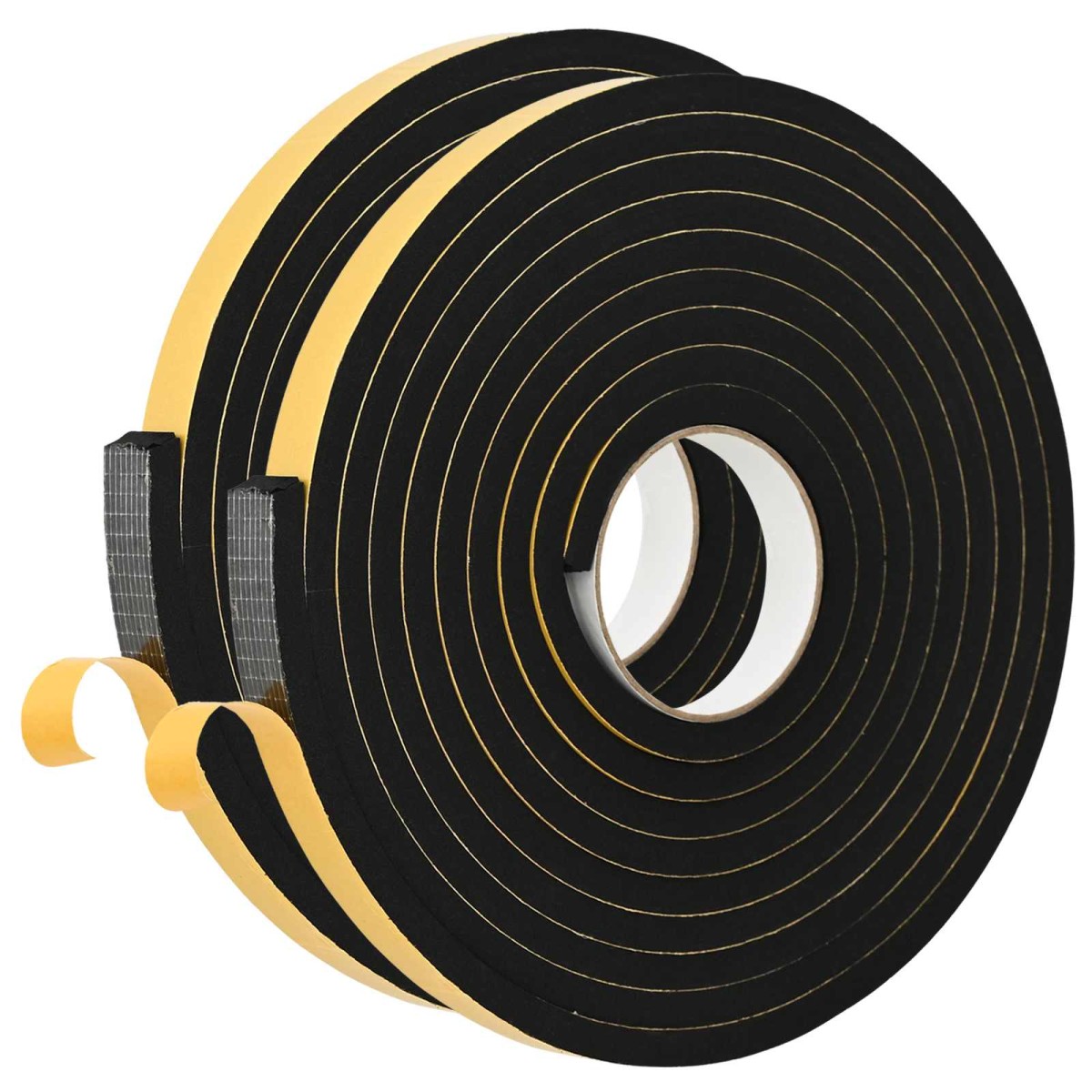 vidaXL Αυτοκόλλητη ταινία αφρού 2 τμχ. Μαύρο 15mm x 5m Χ foam CR
