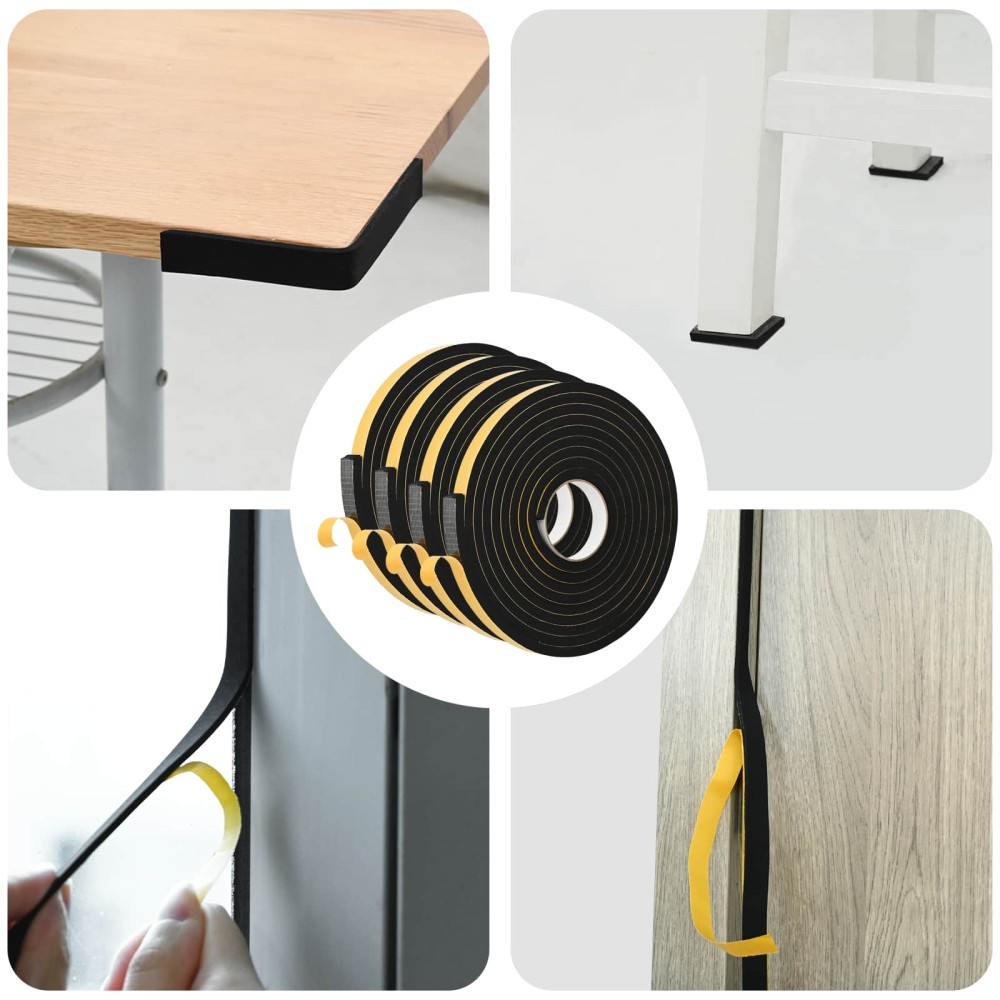 vidaXL Αυτοκόλλητη ταινία αφρού 4 τμχ. Μαύρο 15mm x 5m Χ foam CR