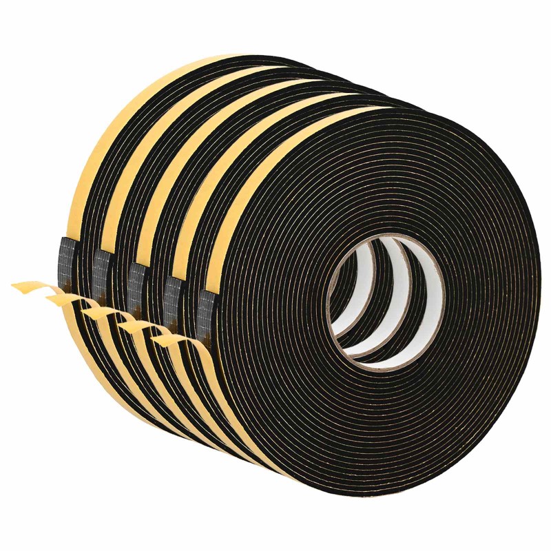 vidaXL Αυτοκόλλητη ταινία αφρού 5 τμχ. Μαύρο 20mm x 10m Χ foam CR