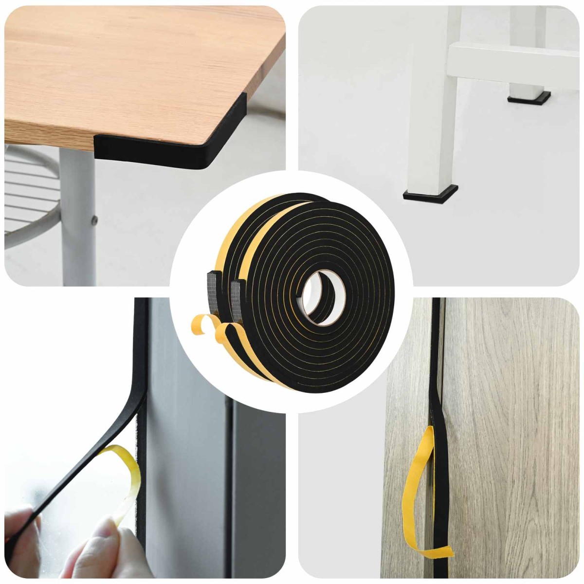 vidaXL Αυτοκόλλητη ταινία αφρού 2 τμχ. Μαύρο 20mm x 5m Χ foam CR
