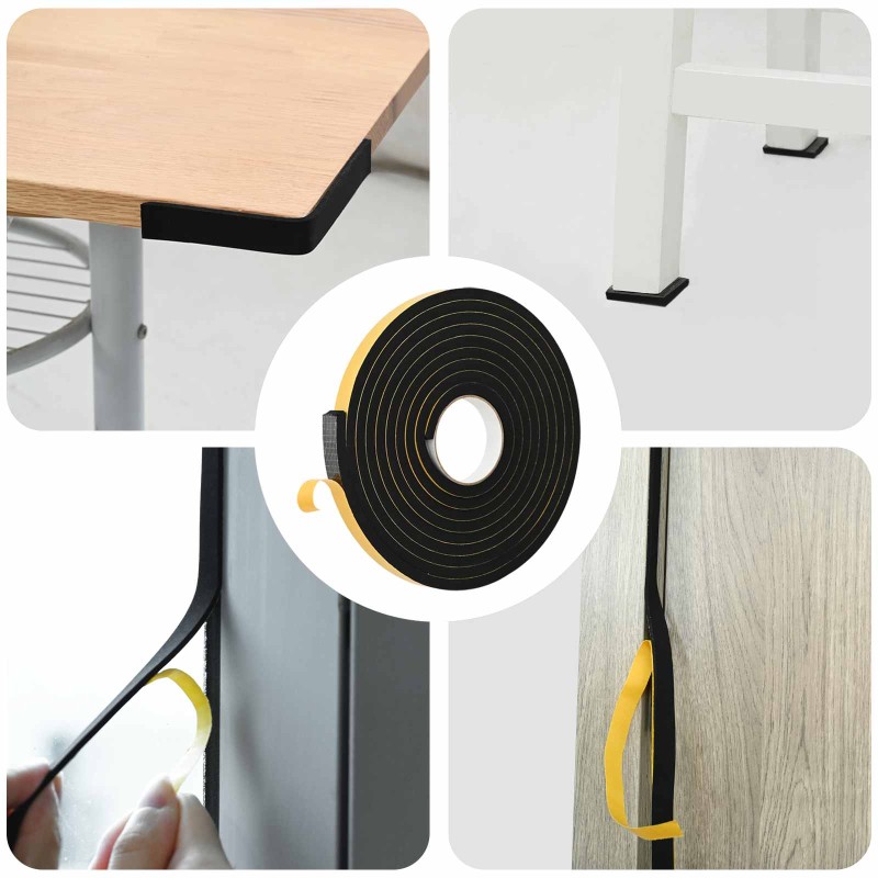 vidaXL Αυτοκόλλητη ταινία αφρού 20 τμχ. Μαύρο 20mm x 5m Χ foam CR