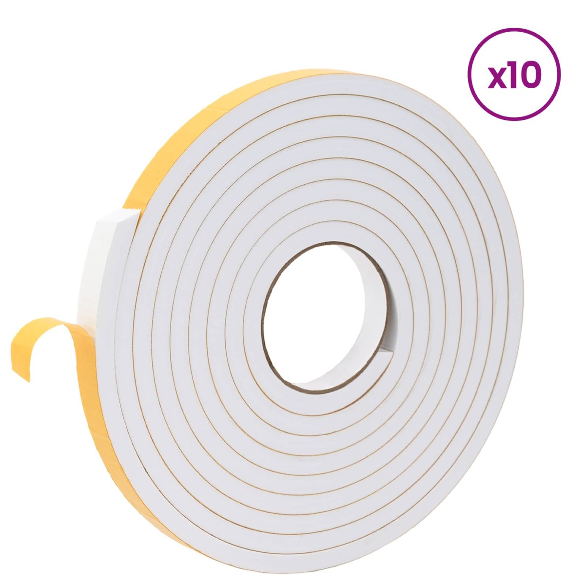 vidaXL Αυτοκόλλητη ταινία αφρού 10 τμχ. Λευκό 20mm x 5m Χ foam CR