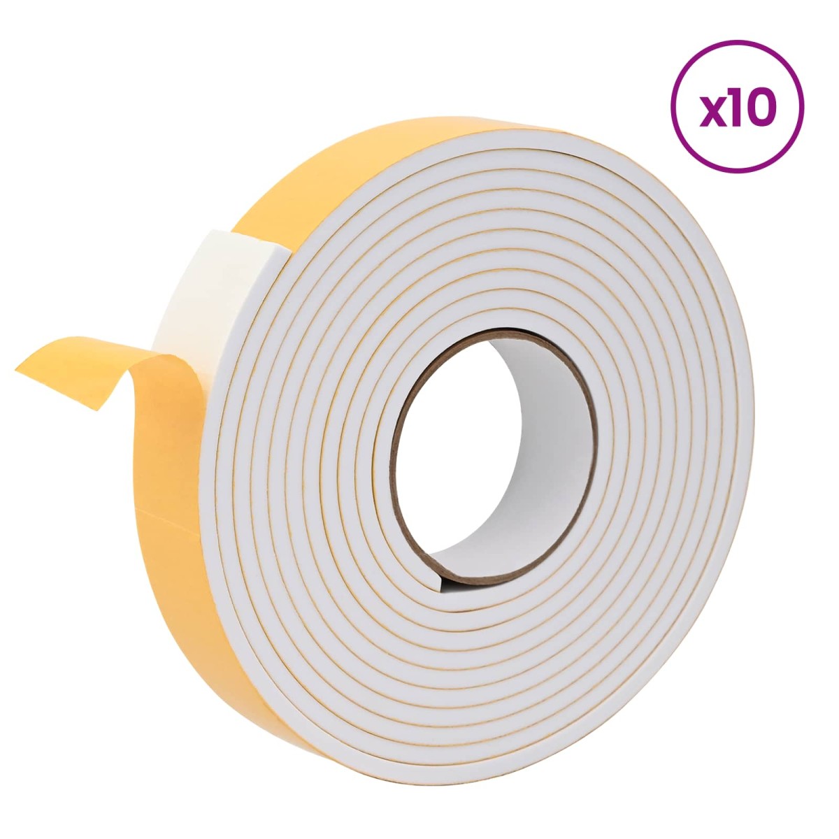 vidaXL Αυτοκόλλητη ταινία αφρού 10 τμχ. Λευκό 30mm x 5m Χ foam CR