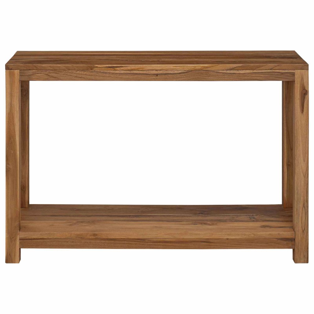 vidaXL Τραπέζι κονσόλας Φυσικό 110 x 35 x 75 cm Στερεό Ξύλο Τίκ