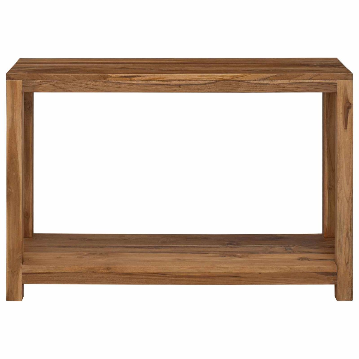 vidaXL Τραπέζι κονσόλας Φυσικό 110 x 35 x 75 cm Στερεό Ξύλο Τίκ
