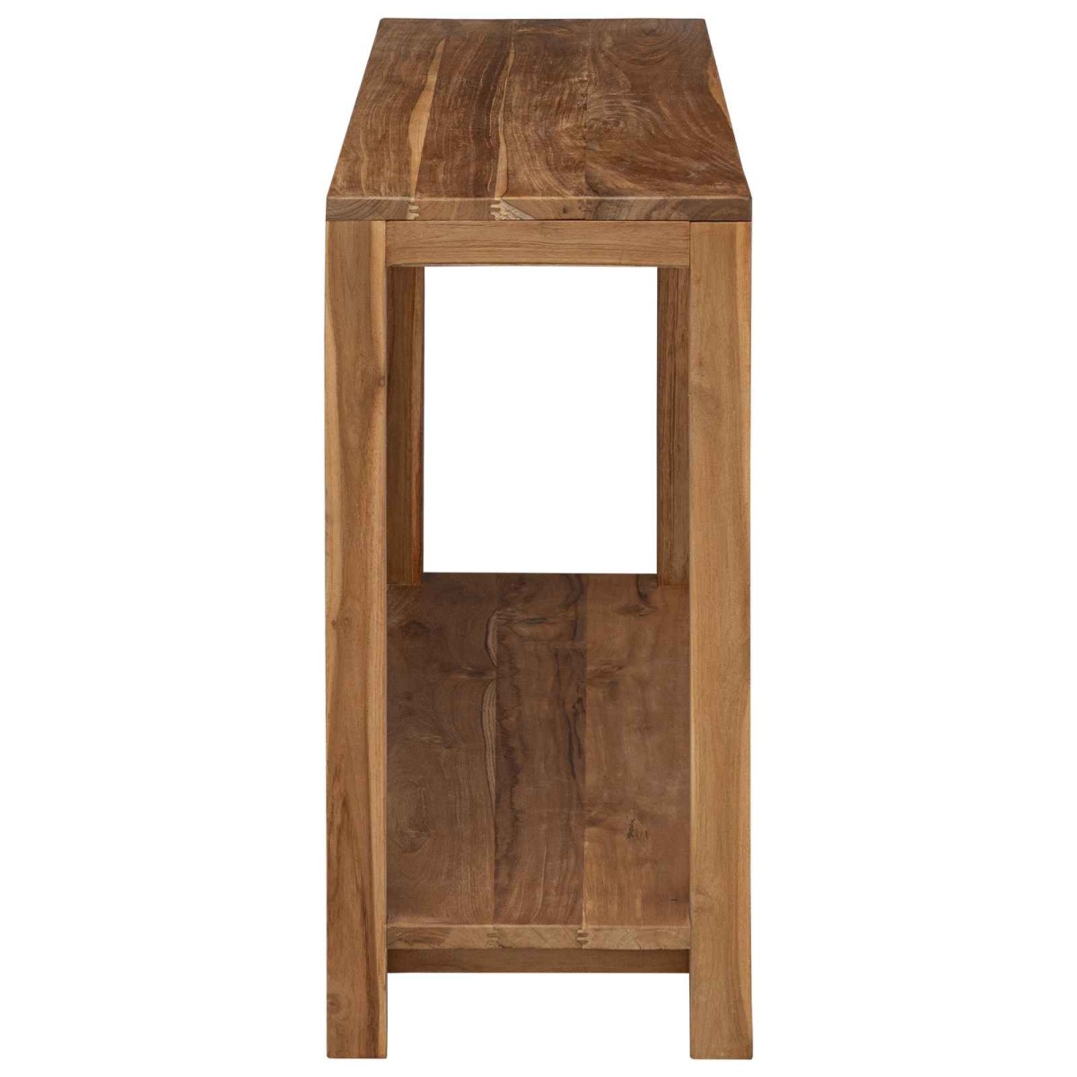 vidaXL Τραπέζι κονσόλας Φυσικό 110 x 35 x 75 cm Στερεό Ξύλο Τίκ