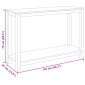 vidaXL Τραπέζι κονσόλας Φυσικό 110 x 35 x 75 cm Στερεό Ξύλο Τίκ