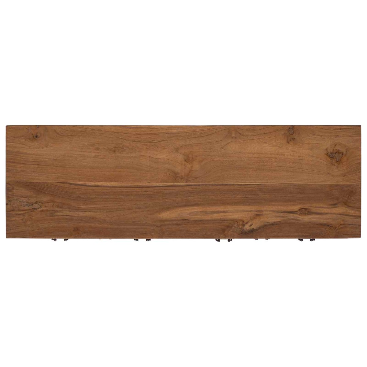 vidaXL Πλαϊνό γραφείο Φυσικό 110 x 35 x 75,5 εκ Στερεό Ξύλο Τίκ