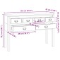 vidaXL Πλαϊνό γραφείο Φυσικό 110 x 35 x 75,5 εκ Στερεό Ξύλο Τίκ