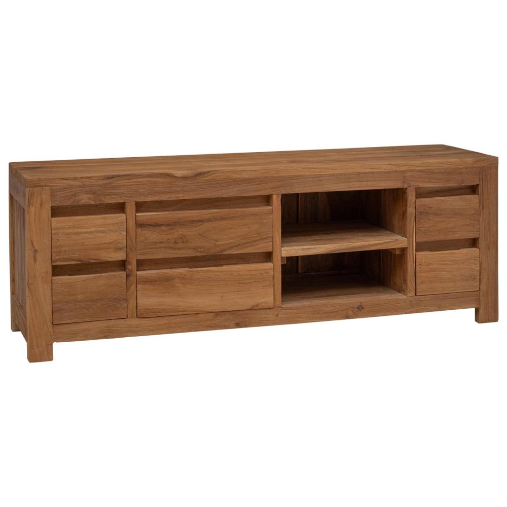 vidaXL Έπιπλο τηλεόρασης 110 x 30 x 40 cm Φυσικό Στερεό Ξύλο Τίκ