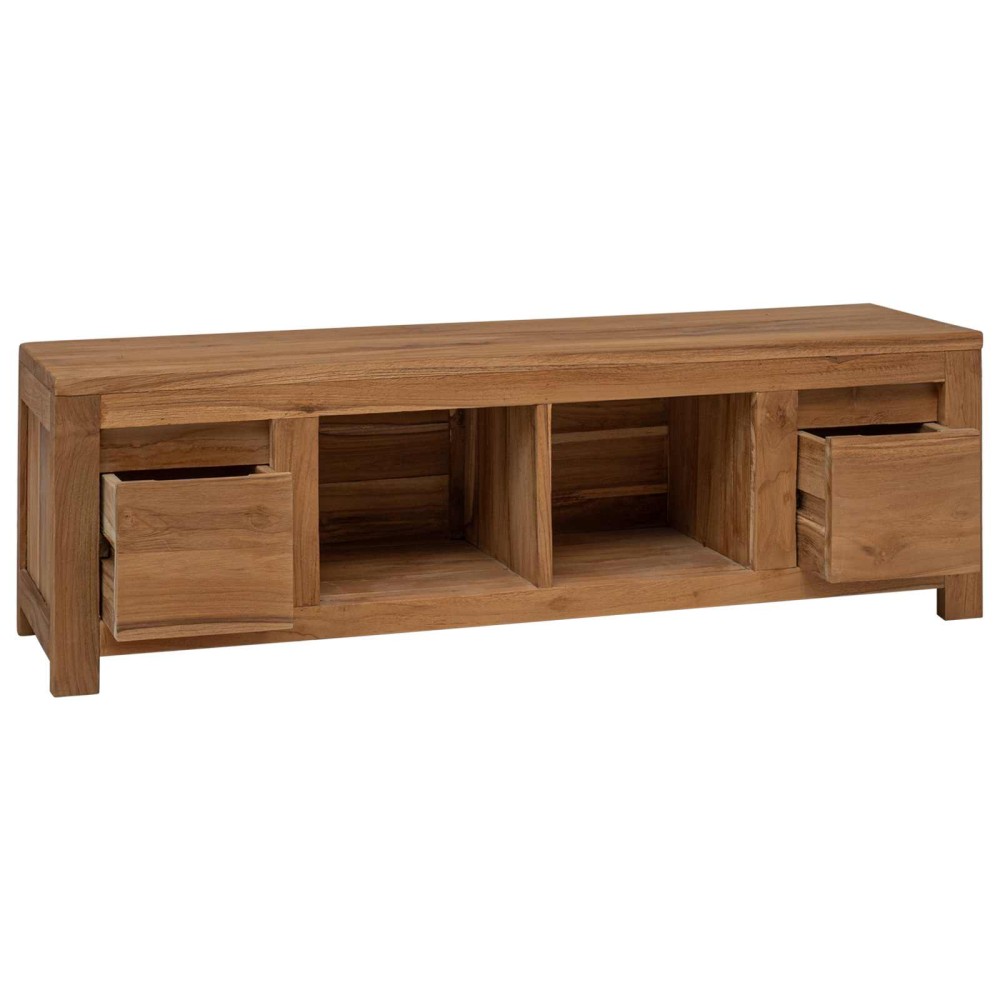vidaXL Ντουλάπι TV 110 x 30 x 35 cm Φυσικό Στερεό Ξύλο Τίκ
