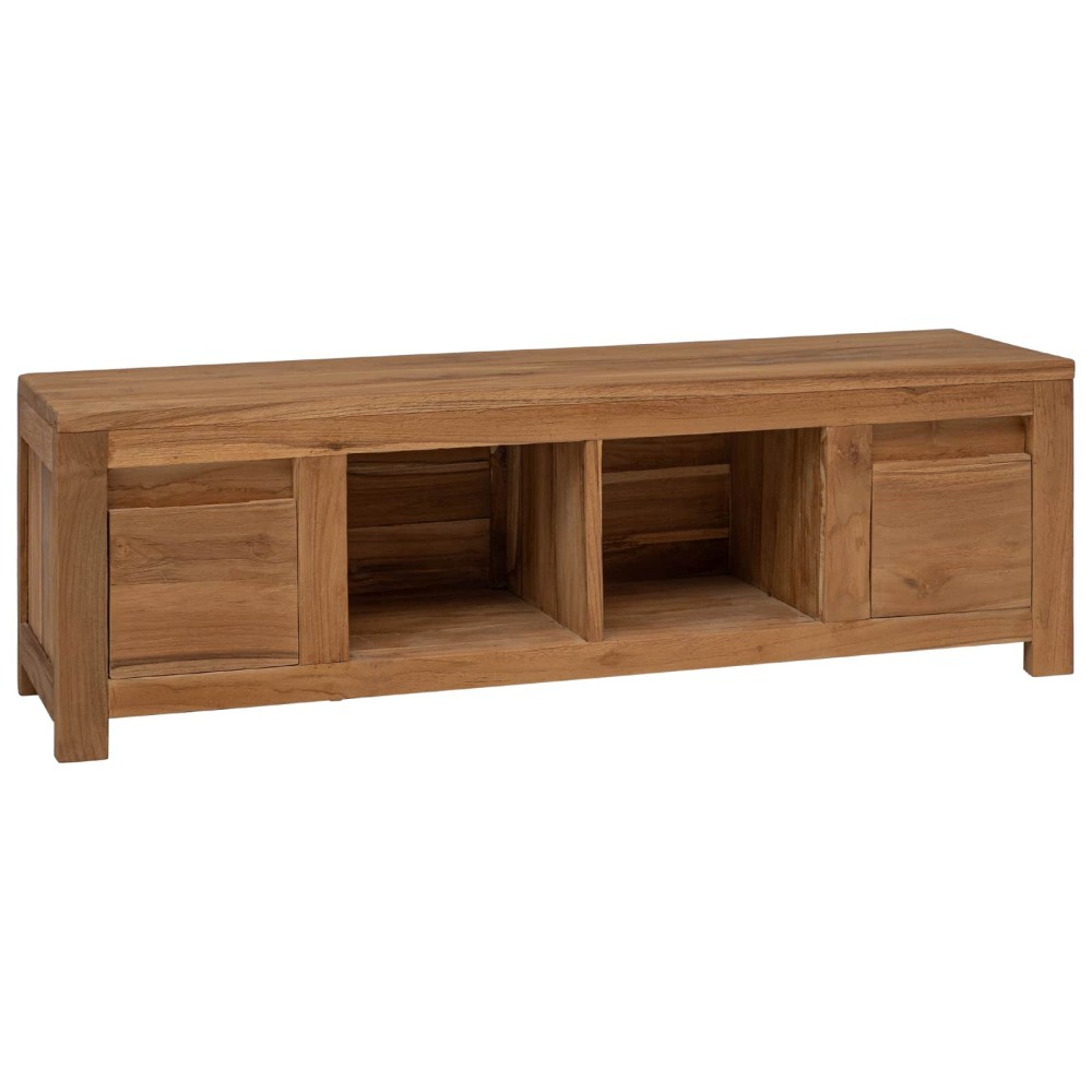 vidaXL Ντουλάπι TV 110 x 30 x 35 cm Φυσικό Στερεό Ξύλο Τίκ