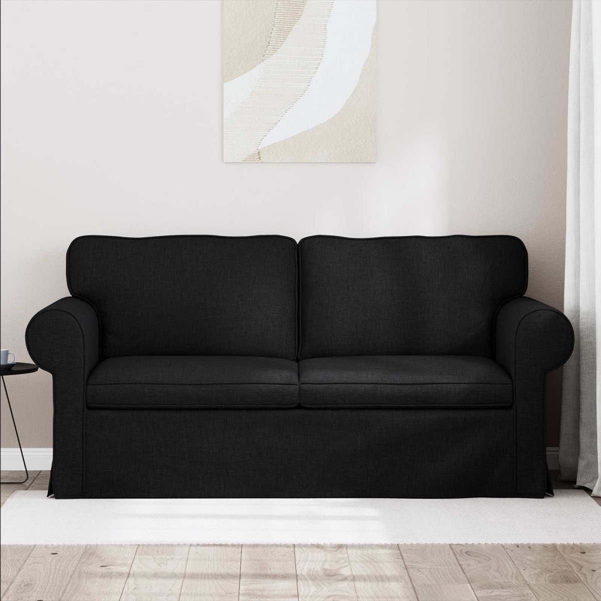 vidaXL Καναπές Μαύρο 175 x 82 x 80 εκ ύφασμα