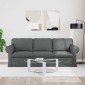 vidaXL Καναπές Σκούρο Γκρι 215 x 82 x 80 εκ ύφασμα