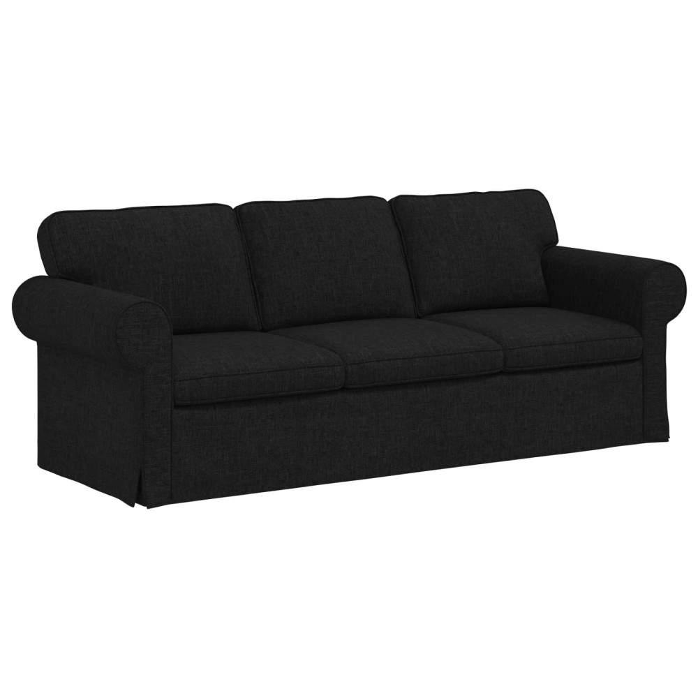 vidaXL Καναπές Μαύρο 215 x 82 x 80 εκ ύφασμα