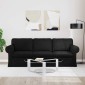 vidaXL Καναπές Μαύρο 215 x 82 x 80 εκ ύφασμα