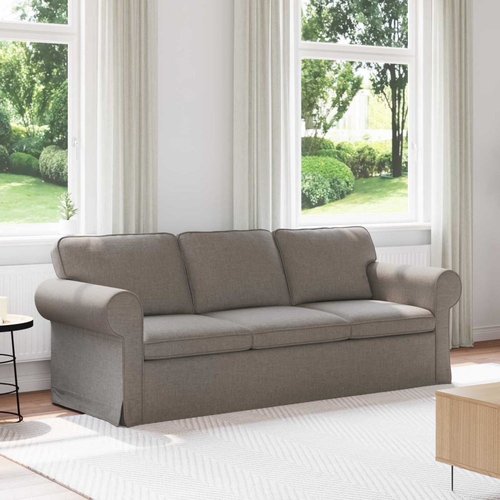 vidaXL Καναπές Taupe 215 x 82 x 80 εκ ύφασμα