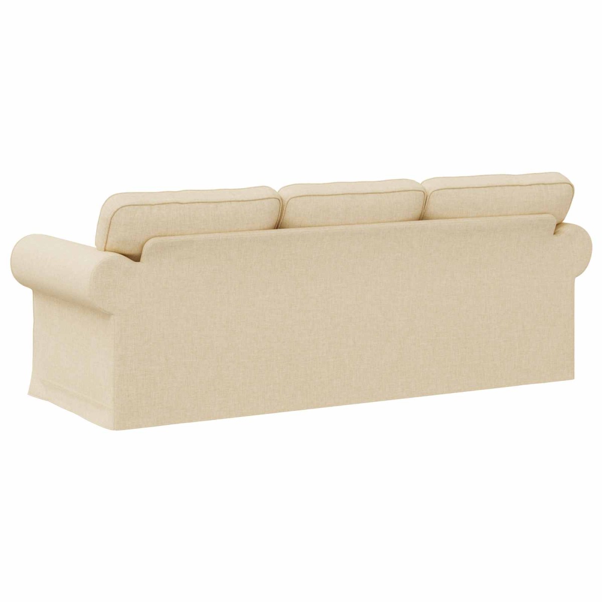 vidaXL Καναπές Κρεμ 215 x 82 x 80 εκ ύφασμα