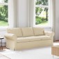 vidaXL Καναπές Κρεμ 215 x 82 x 80 εκ ύφασμα