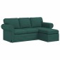 vidaXL Καναπές Σκούρο Πράσινο 195 x 138 x 80 εκ ύφασμα
