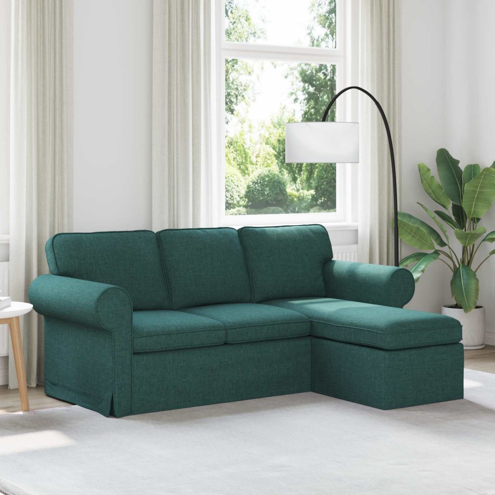 vidaXL Καναπές Σκούρο Πράσινο 195 x 138 x 80 εκ ύφασμα